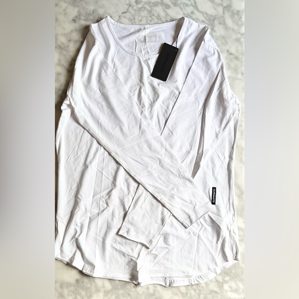 Alphalete White Long Sleeve Men's Tee